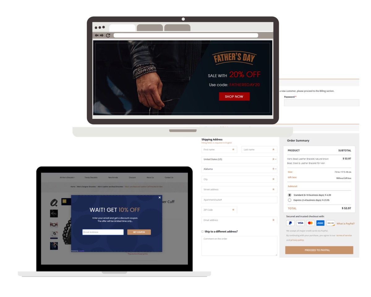 Rebuilt storefront banner, product page, and streamlined checkout for the fashion accessory brand