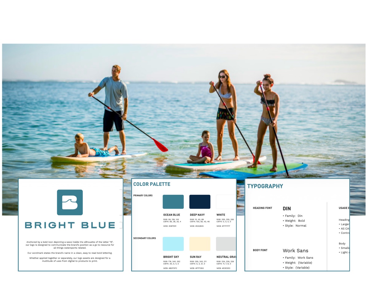 Bright Blue brand foundation — logo, color palette, and typography system