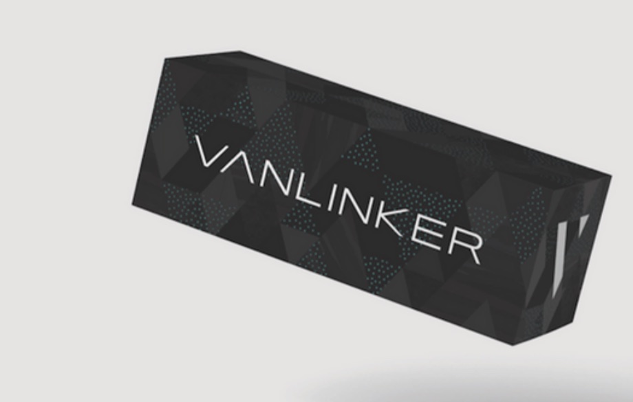 VANLINKER brand packaging application — geometric black concept box